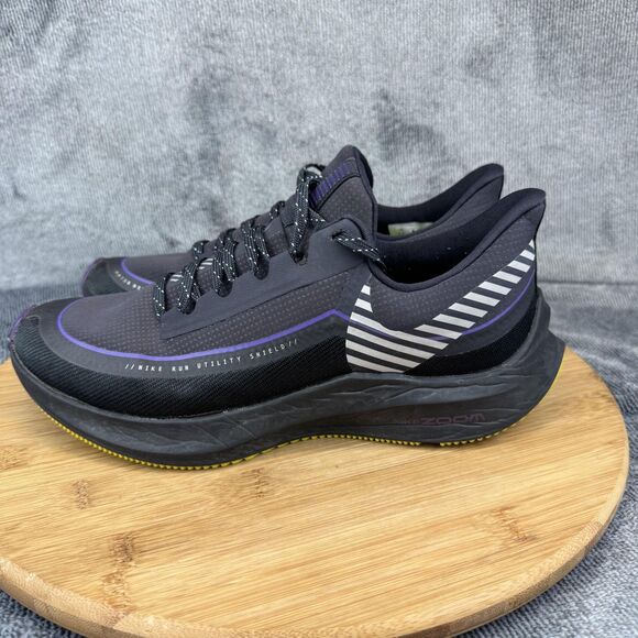 Nike Shield Run Utility Shoes Womens Size 7.5 Black Purple Yellow BQ3191-002 - Picture 3 of 11